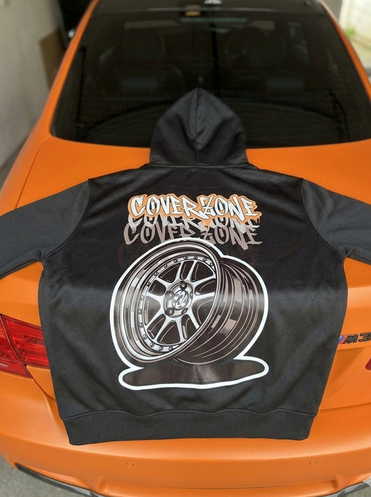 Sweat capuche jante a deport graffiti